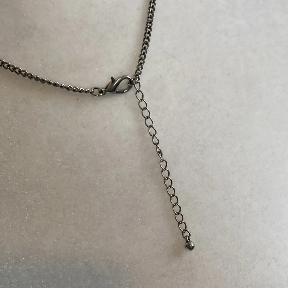Edgy Rock Silver Tone Spike Necklace